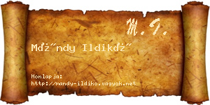 Mándy Ildikó névjegykártya